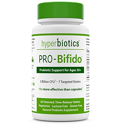PRO-Bifido: Targeted Bifidobacterium Probiotic Support for Ages 50  - 15x More Effective than Capsules with Patented Delivery Technology - 60 Time Release Tablets