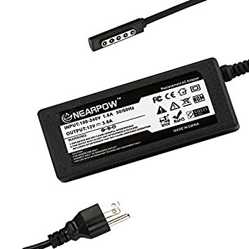 Nearpow Extra Long 12 Ft Microsoft Surface Pro 1, Pro 2 Ac Adapter Charger Power Supply, 10.1 Windows 8 Tablet PC 12V 3.6A