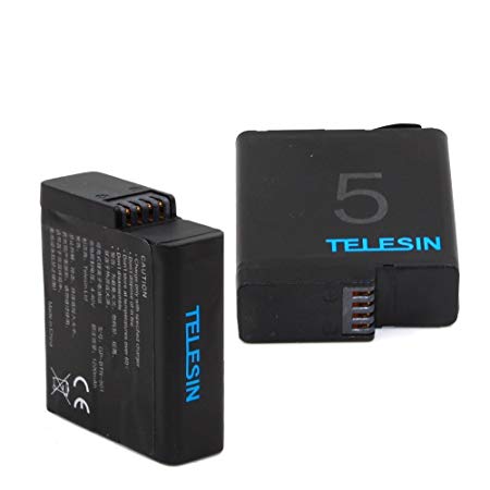 TELESIN Rechargeable Battery Replacement for GoPro Hero,Hero 2018/ Hero 5/ Hero 6 Black Action Camera ( Pack of 2 )