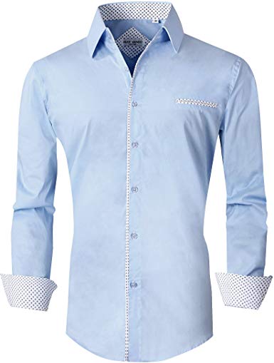 Alex Vando Mens Dress Shirts Regular Fit Long Sleeve Men Shirt