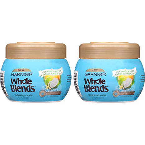 Garnier Hair Care Whole Blends Hydrating Hair Mask with Coconut Water & Vanilla Milk Extracts, 2 Count