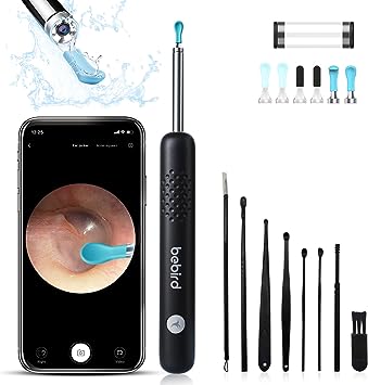 Ear Wax Removal Ear Cleaner with 1080P HD Camera,3.5mm Ear Otoscope,Ear Cleaner Kit with 8 Pcs Ear Set,Earwax Removal Tool with 6 LED Lights and 7 Ear Spoons for iPhone,iPad,Android Phones