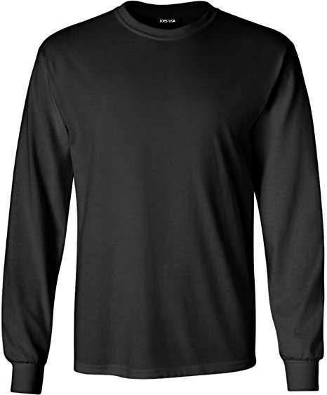 Joe's USA Men's Long Sleeve Heavyweight Cotton T-Shirts in Regular, Big & Tall