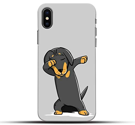 Pikkme Funky Cool Cute Yellow Dog Dab Black Designer Printed Hard Back Case and Cover for Apple iPhone Xs Max/iPhone 10S Max (Best for Girls/Women)