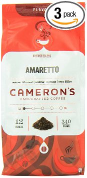 Cameron's Amaretto Ground Coffee, 12-Ounce Bags (Pack of 3)