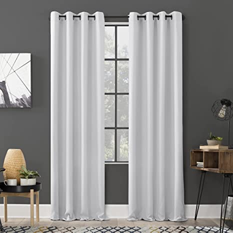 Sun Zero Soho 2-Pack Energy Efficient Blackout Grommet Curtain Panel Pair, 54" x 84", White
