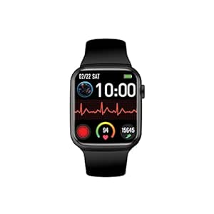 Promate Xwatch-B19 Fitness Smart Watch, 1.9” Display Bluetooth Calling, IP67 Water Resistant, Voice Assistant, 15 Days Battery life, 30 Sports Modes, Real-time Health Monitor, 100  Watch Faces (Black)