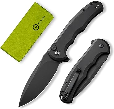 CIVIVI Button Lock Praxis Pocket Knife for EDC, Folding Knife Upgrade with Flipper 3.75" Nitro-V Blade plus Aluminum Handle, Cool Stylish Gift for Men Women C18026E-1