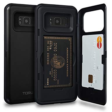 TORU CX PRO Galaxy S8 Plus Wallet Case with Hidden ID Slot Credit Card Holder Hard Cover & Mirror for Samsung Galaxy S8 Plus - Matte Black