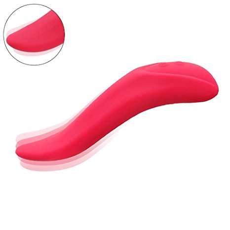 Nautime Flexible Tongue Vibrator Oral Sex Toys Waterproof Wand Massager for Women 8 Speed Multi Frequency Vibrating Silicone G-spot USB Rechargable Female - Rose Red Handheld