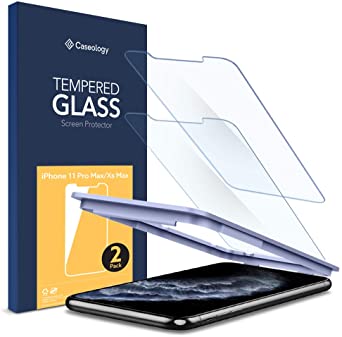 Caseology Tempered Glass for Apple iPhone 11 Pro Max Screen Protector (2019) and iPhone Xs Max (2018) - 2 Pack