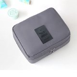 Pockettrip Clear Travel BAG Cosmetic Carry Case Toiletry with 1 Pc Pockettrip Luggage Tag Gray