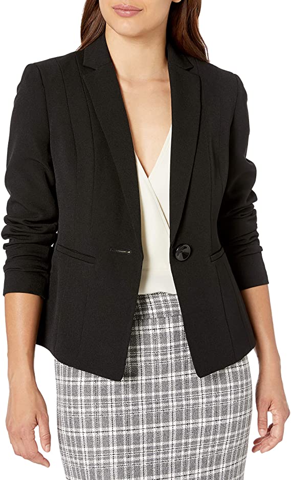 Kasper Women's Petite Size Stretch Crepe One Button Jacket