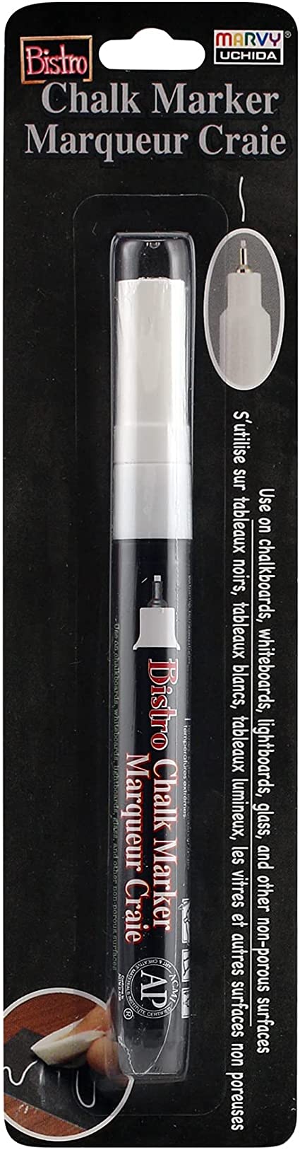 Uchida of America Extra Fine Tip Bistro Chalk Marker, White