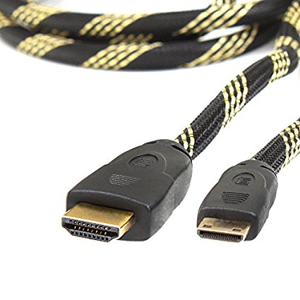 Mini HDMI Out for NVIDIA Shield Braided 6 ft Cable w/High Speed High Definition Connection and Rugged HDMI 1.4 Cable by DATASTREAM - Works w/ 4K TVs, High Definition , Monitors,  Projectors and More