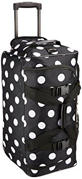 Rockland Luggage Rolling Duffle Bag, Black Dot, 22-Inch