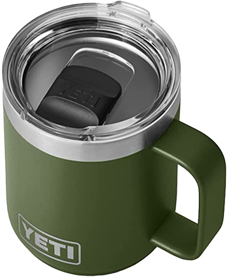 YETI Rambler 10 oz Stackable Mug, Stainless Steel, Vacuum Insulated with Standard Lid, Highlands Olive