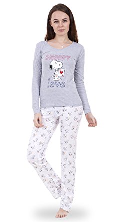 Ladies Long Sleeve Snoopy Pyjama Set Womens Mickey Minnie Mouse PJ's Nightwear