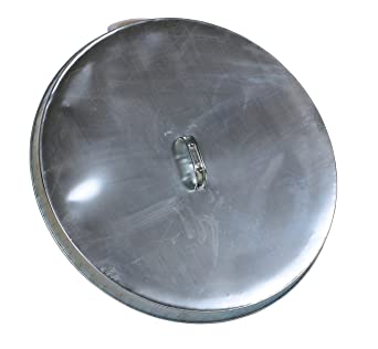 Vestil DC-245-H Open Head Galvanized Drum Cover with Handle, Silver