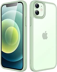 JETech Matte Case for iPhone 12 Mini 5.4-Inch, Shockproof Military Grade Drop Protection, Frosted Translucent Back Phone Cover, Anti-Fingerprint (Green)