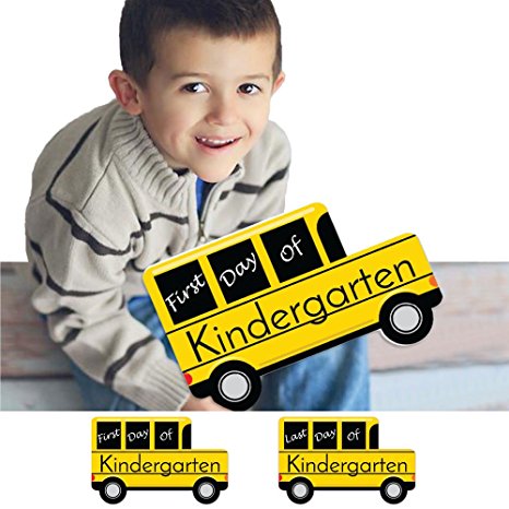 Kindergarten - FIRST and LAST Day of School Bus Signs - Back To School Photo Prop