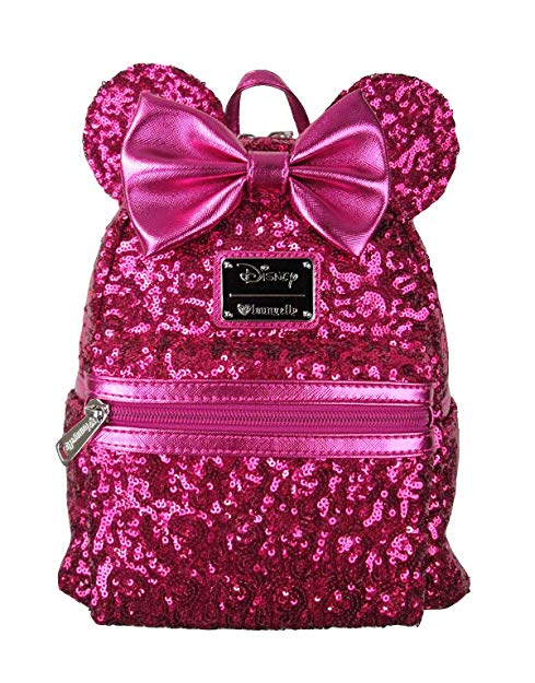 Loungefly x Disney Minnie Mouse Pink Sequin Mini Backpack