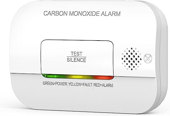 Putogesafe Carbon Monoxide Detector, 10 Year Sensor Life, EN50291 Certified, with Battery Warning Indicator and Test Button, 85 dB, for Ceiling and Wall Mounting, White (1 Pack)