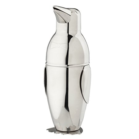HIC Penguin Cocktail Shaker, 18/8 Stainless Steel, 18-ounce