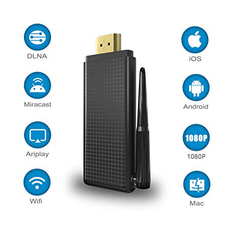 VICTONY Wireless and Wired 2 in 1 1080P WiFi Display Dongle, for TV,High Speed HDMI Miracast Dongle for Android/iOS Smartphone,Tablet,iPhone,iPad,Support AirPlay/Miracast / DLNA/Screen Mirroring