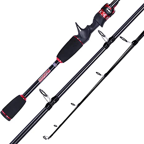 PLUSINNO Two-Piece Spining Casting Fishing Rod, Graphite Medium Light Fast Action Bass Baitcasting Fishing Rods 7FT 2pc Freshwater Saltwater Fishing Rods