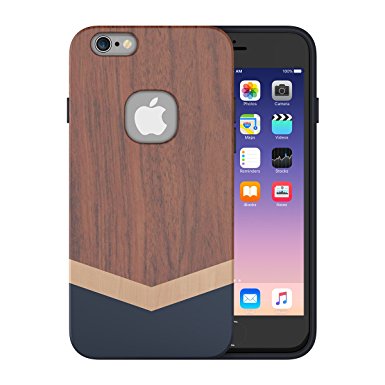 Slicoo Unique Handmade Natural Wood Slim Hard Cover Wooden Protective Case for iPhone 6 Plus (Rosewood)