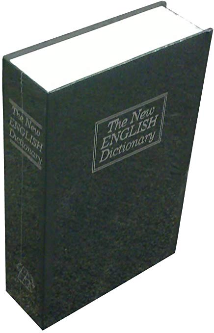BlueDot Trading Dictionary Secret Book Hidden Safe with Key Lock, Medium, Black