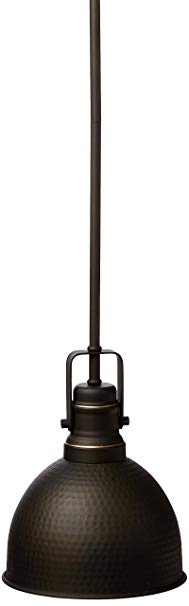 Westinghouse Lighting 6345600 One-Light Mini Pendant Hammered Oil Rubbed Bronze Finish with Highlights