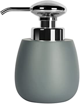 Topsky Resin Soap Dispenser with Big Plastic Pump Easily Operated with Just One Hand Rustproof Pump for Kitchen & Bathroom, Great for Lotions, Essential Oil, Liquid Soaps 350ml Dark Grey