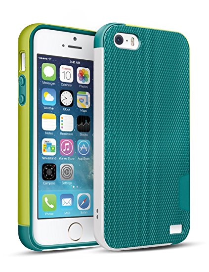 iPhone SE Case, OFTEN® [Ultra Hybrid] Protective Case Cover Shock Proof Hard Case Protection Personalized Design With Color And Matte Back Shell Anti-slip Best Impact Case for iPhone SE/5s Green