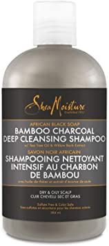 Shea Moisture African Black Shampoo Deep Cleansing Shampoo for dry and damaged hair Bamboo Charcoal with Tea Tree Oil and Willow Bark extract 384 ml