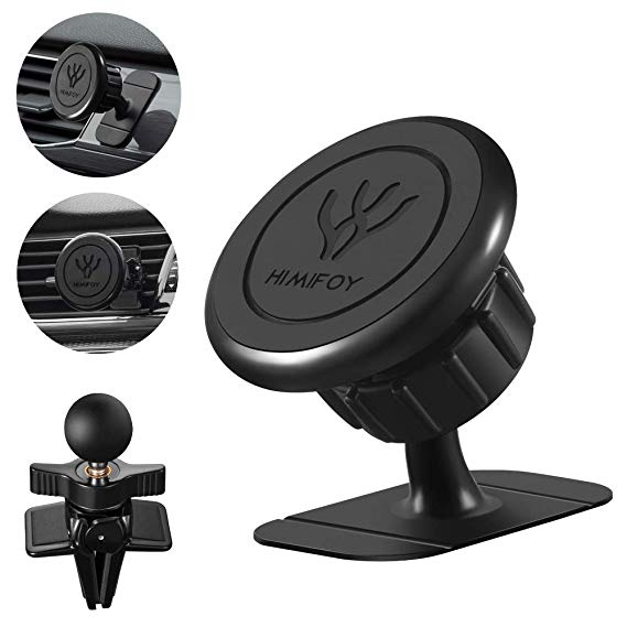 Magnetic Phone Car Mount 2 in 1 Car Stick On Dashboard Universal Magnetic Phone Holder for Car and Air Vent Car Phone Mount for Smartphone More