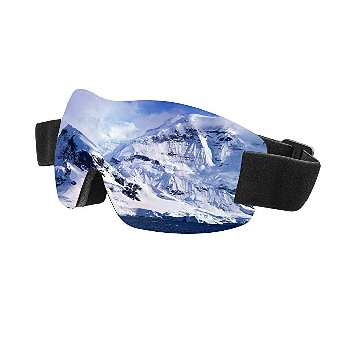 BOMEON Ski Snowboard Goggles PRO-Frameless Single-layer Lens with UV 400 Protection Windproof Dustproof Anti-Glare and Anti-fog , Perfect for Skiing, hiking, cycling and outdoor activities Design to Fit Both Youth and Adult