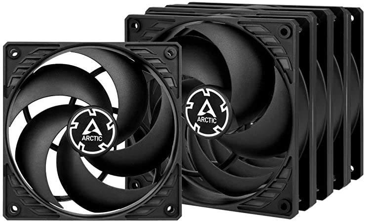 Arctic ACFAN00137A P12 PWM PST Value Pack - Pressure-Optimized 120 mm Fan with PWM and PST (PWM Sharing Technology), Black