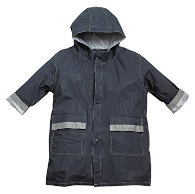 FIT RITE Boys Hooded Waterproof Long Raincoat with Reflective Stripes