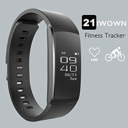 Fitness Tracker,AUPALLA 21IWOWN High Resolution Screen Activity Tracker Work With Heart Rate Monitor 21 Multi-Sports Modes Sleep Monitor Calories Burns Support iPhone Android Smartphone