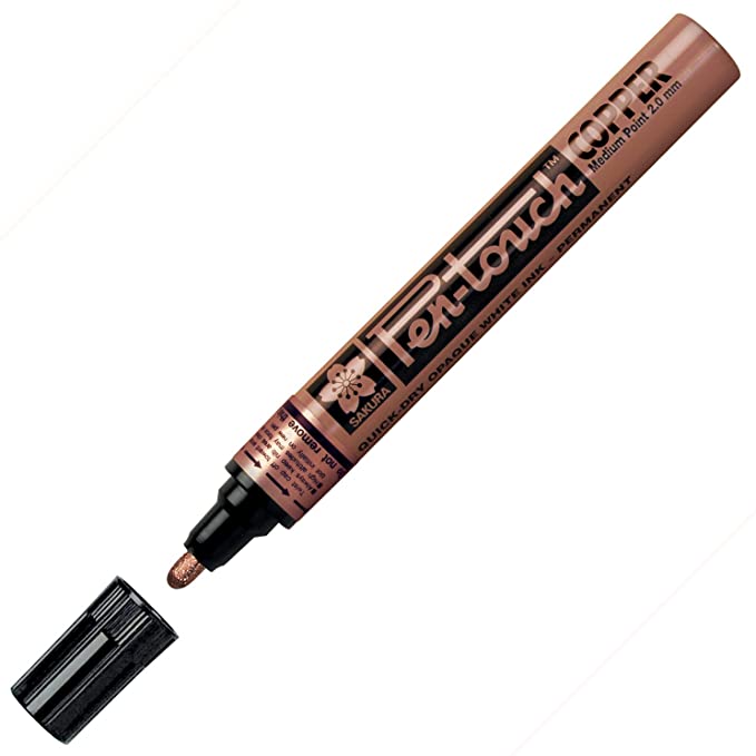 Sakura PenTouch Permanent Metallic Paint Marker, 2 mm Medium Tip, Copper