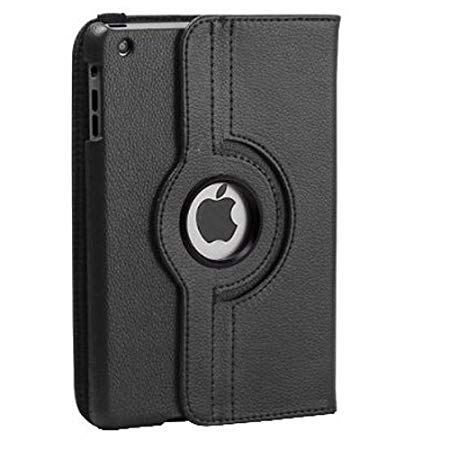 PTron Leather Case Cover Stand 360 Degree for Ipad Mini (Black)