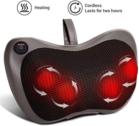 S.Y Home&Outdoor Neck Massager 3D Shiatsu Pillow Massgaer with Heat, Deep Tissue Head Massager for Ultimate Stress Pain Relief for Shoulder, Back, Home& Car