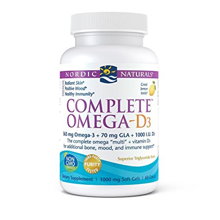 Nordic Naturals Complete Omega D3- Promotes Cardiovascular, Immune System, Bone Health and Improves Skin and Mood, 60 Soft Gels