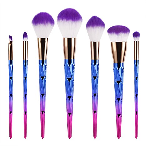 Makeup Brushes BESTOPE 7 PCS Professional Make Up Brushes Foundation Brush Powder Brush Make Up Brush Set Highlighter Brush Real Techniques Brushes Glitter Eyeshadow Eyeliner Real Techniques Eye Brushes Contour Brush Unicorn Brushes Professional Face Eyeliner Cosmetic Foundation Eyeshadow Brushes Kits (Colorful)