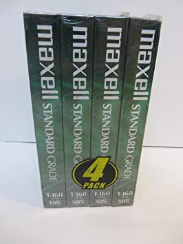 Maxell 213030 VHS T160 Standard Grade - 4 Pack