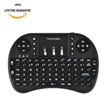 Favormates 2.4GHz Wireless Mini Keyboard with Touchpad-Premium Quality- The Ideal Choice For Your PC, All Smart Phone Brands, IPTV 2, Xbox, Google TV Box, HTPC, PS4 & More