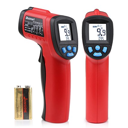 Infrared Thermometer, Blustmart Non-Contact Digital Laser IR Infrared Thermometer, -50℃ ~ 550℃, Red/Gray