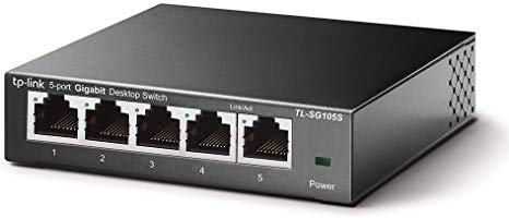 TP-Link TL-SG105S 5-Port Desktop Gigabit Ethernet Switch, Steel Case, Lifetime Warranty